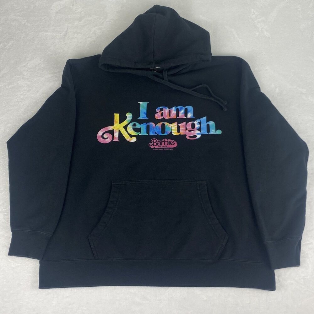 Matel Barbie The Movie I am Kenough Sweater Adult Extra Large Black Hoodie